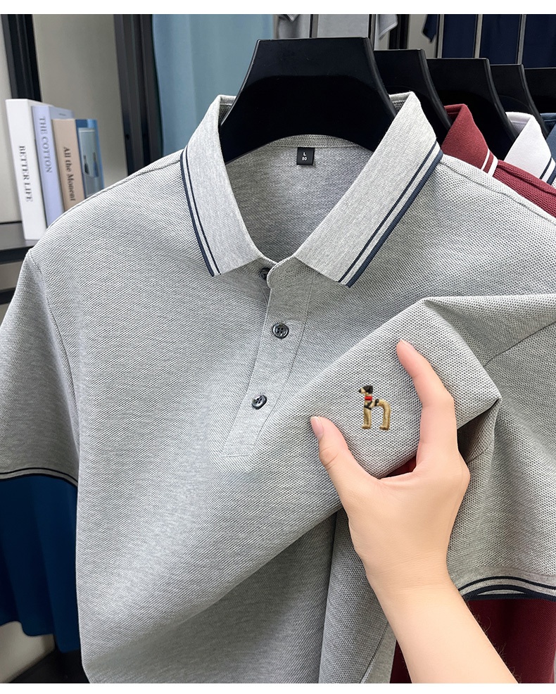 Embroidery Letter - Premium Yazlık Erkek İki Renkli Çizgili