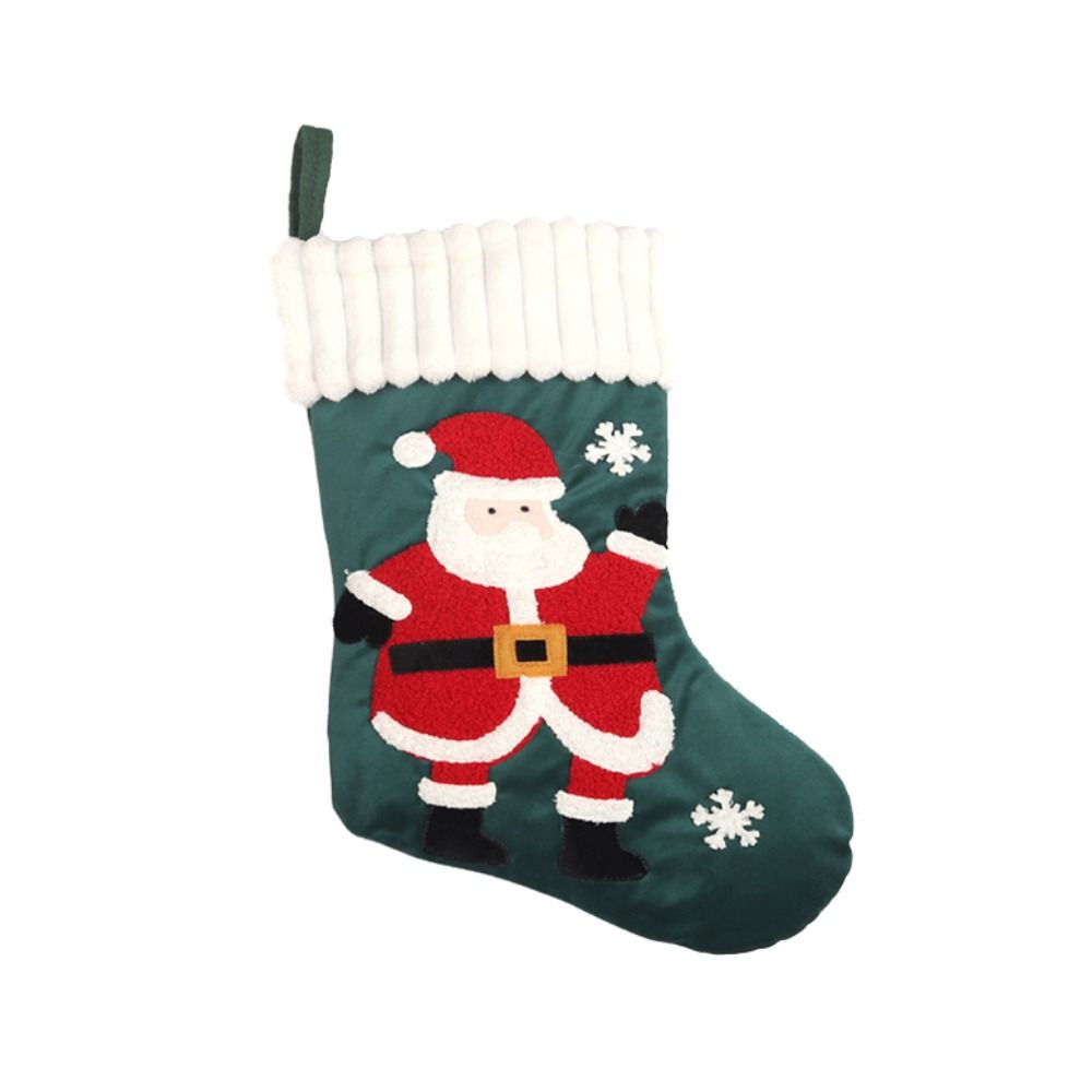 Embroidery Xmas Stocking - Asılı Nakışlı Noel Çorabı Kişiselleştirilmiş Yeniden