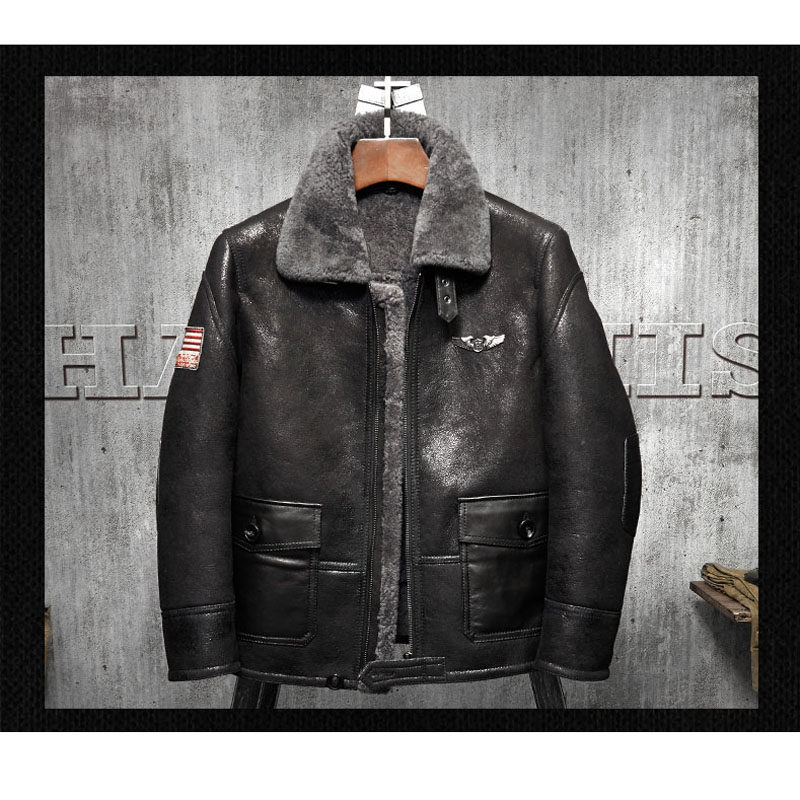 Embroidery In Australia - Denny&Dora Erkek Siyah Shearling Ceket Kısa