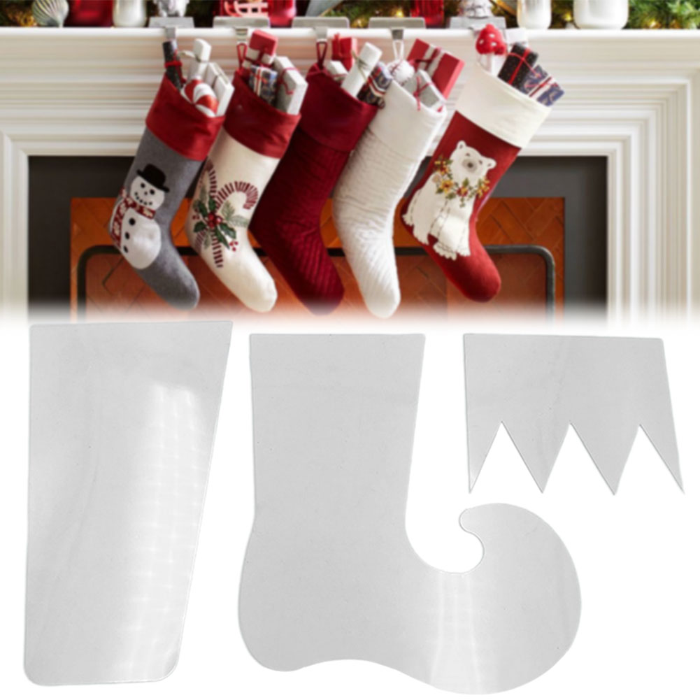 Embroidery Xmas Stocking - Elf Noel Çorap Şablonu Plastik Kapitone