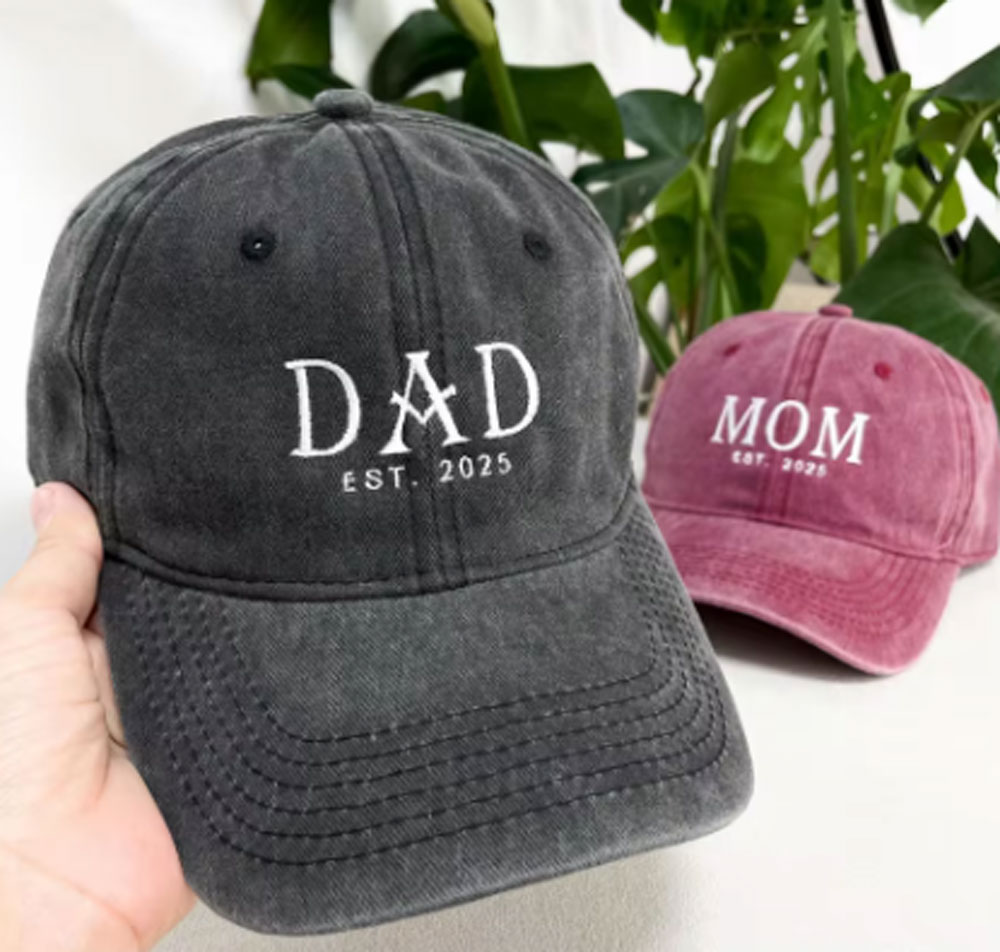 Embroidery Gift - Kişiselleştirilmiş Mektup Nakış Beyzbol Kapaklar babalar
