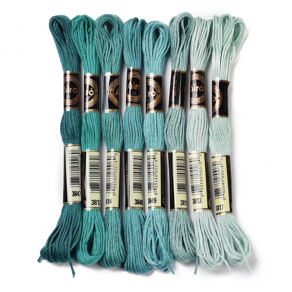 Embroidery Thread - 1 takım 8 iplik 0.5mm 6