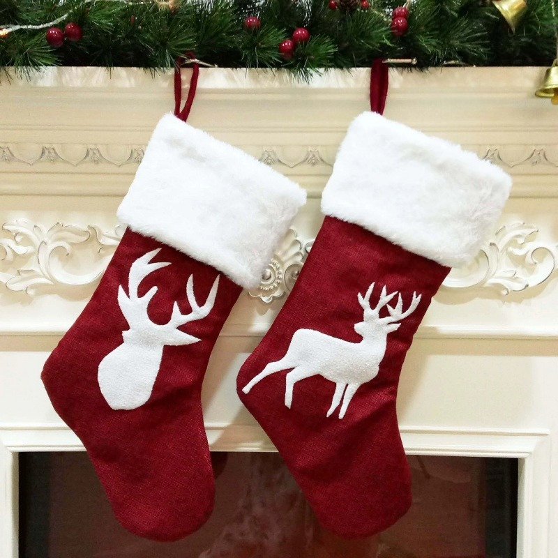 Kırmızı Noel Baba Çorabı Geyik - Embroidery Xmas Stocking incelemesi ve fiyatı