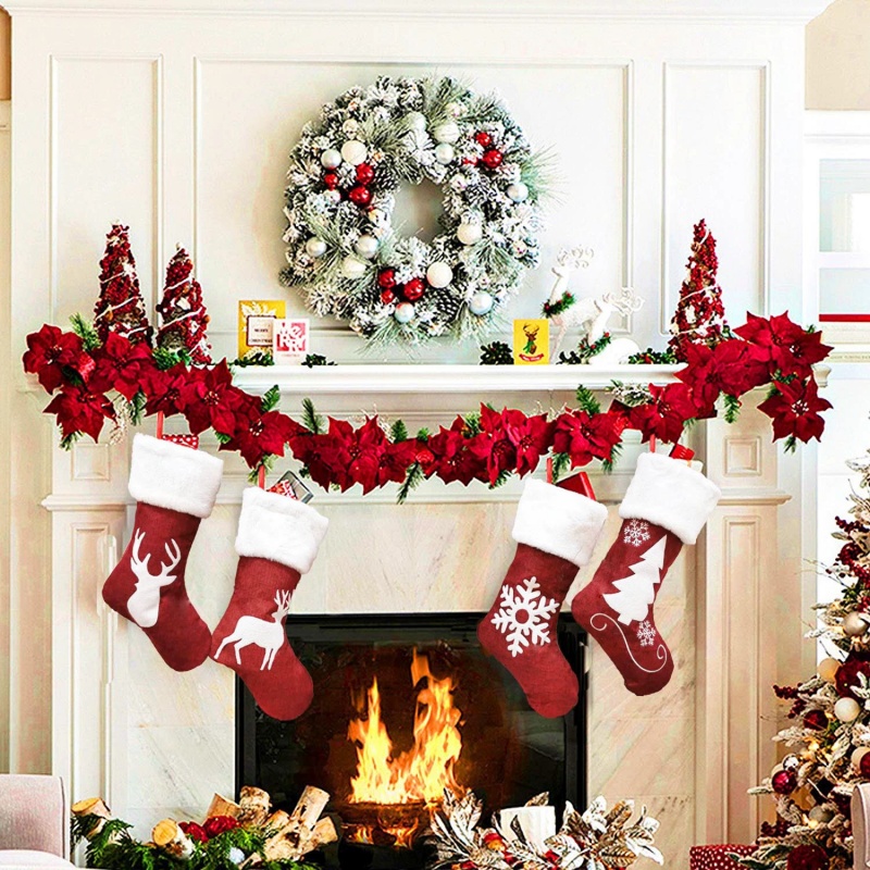 Kırmızı Noel Baba Çorabı Geyik - Embroidery Xmas Stocking incelemesi ve fiyatı