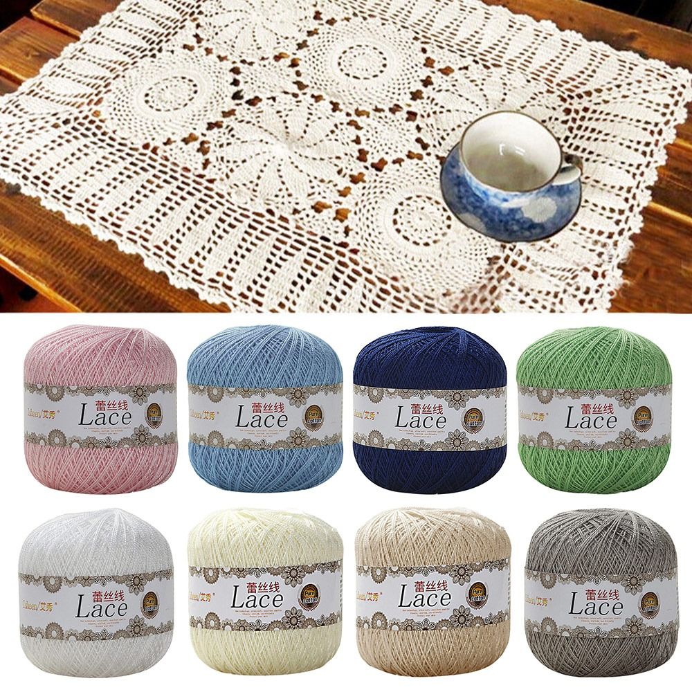 50g/top yumuşak pamuk dantel i - Embroidery Thread Yarn incelemesi ve fiyatı