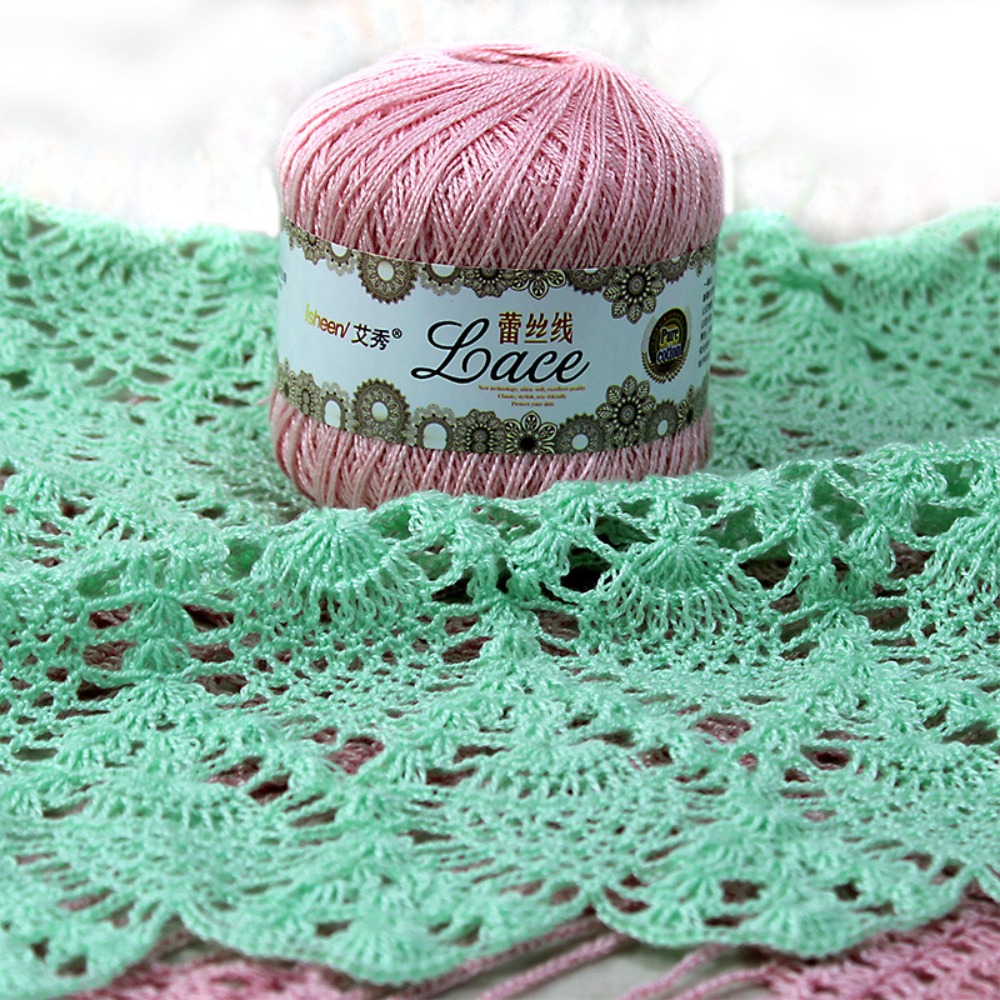 50g/top yumuşak pamuk dantel i - Embroidery Thread Yarn incelemesi ve fiyatı