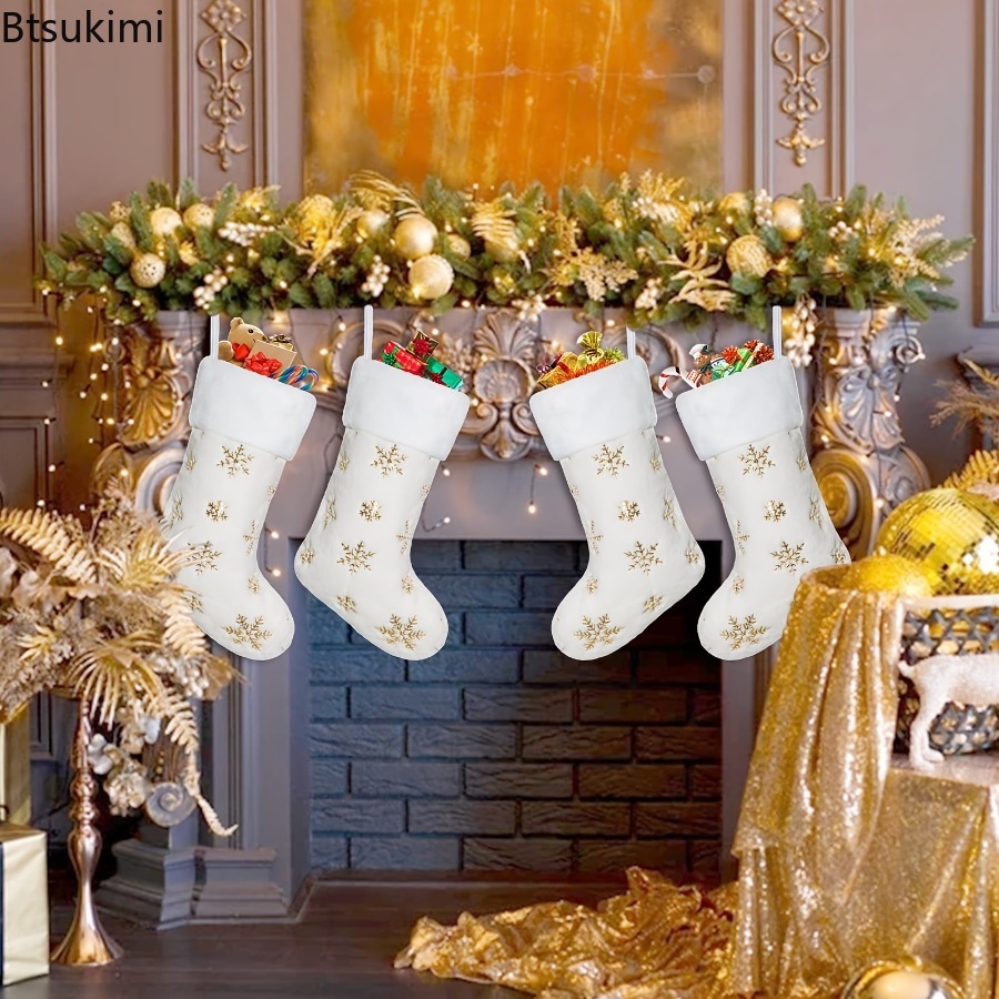 Yeni 2026 Beyaz Peluş Baskılı  - Embroidery Xmas Stocking incelemesi ve fiyatı