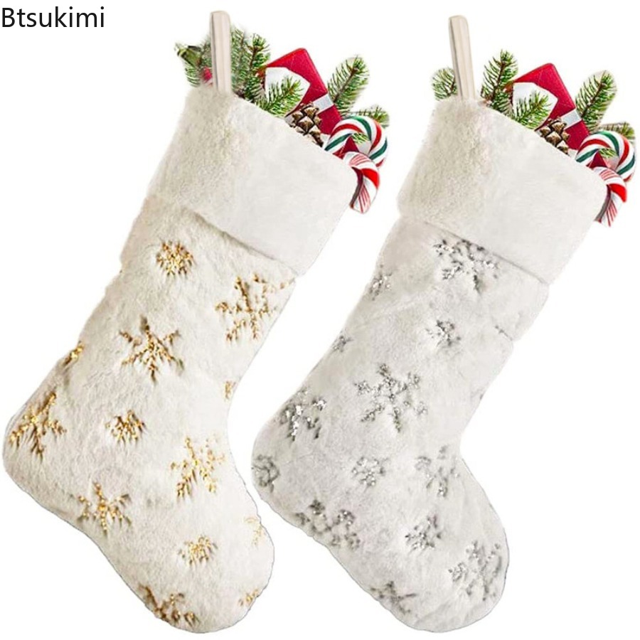 Yeni 2026 Beyaz Peluş Baskılı  - Embroidery Xmas Stocking incelemesi ve fiyatı